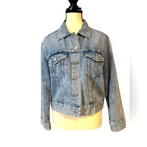 GAP YK2 Iconic Americana Denim Relaxed Crop Light Wash Women's Jean Jacket Small